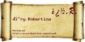Őry Robertina névjegykártya